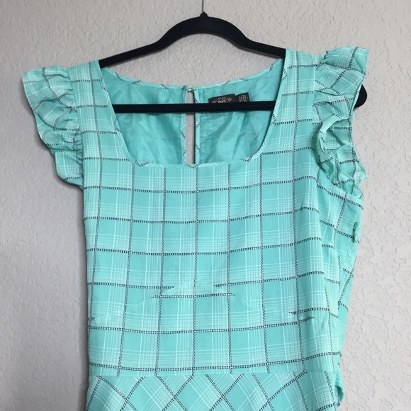 RRL Double Blue Checked Cotton Dobby Dress 8-10 - Picture 5 of 9